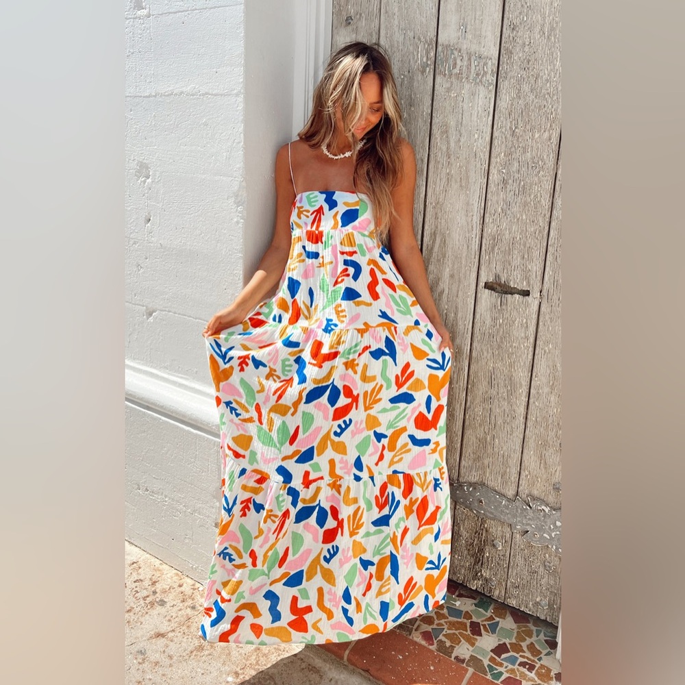 Show Me Your Mumu Long Weekend Maxi Dress Primary Paradise size Medium M